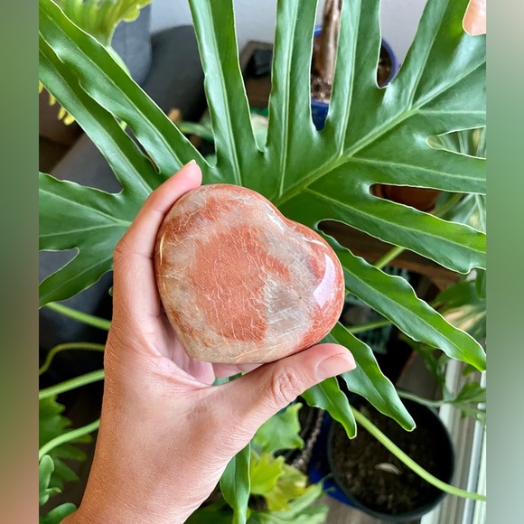 Other - Peach Moonstone Polished Heart